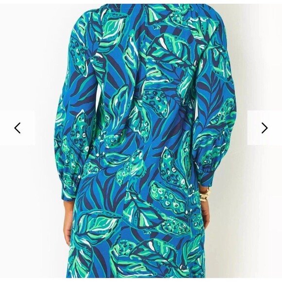 Lilly Pulitzer Elianna Cotton T-Shirt Tunic Mini Dress Leaf Printed XL 282290 - Picture 5 of 9